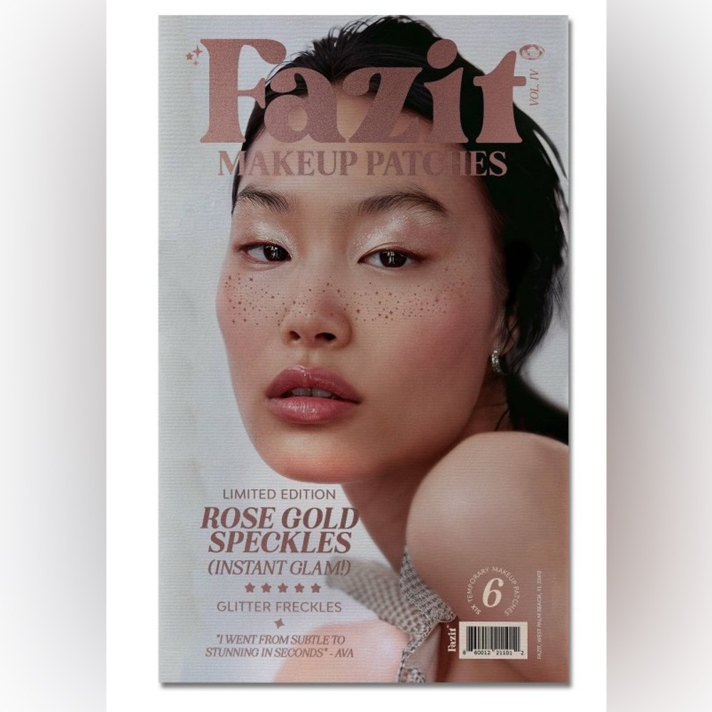 Fazit Rose Gold Glitter Freckle Makeup Patches, Limited Edition , New